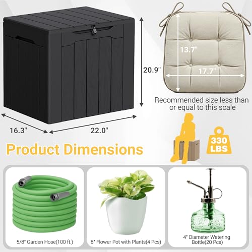 33 Gallon Resin Deck Box All Weather Outdoor Storage Boxes