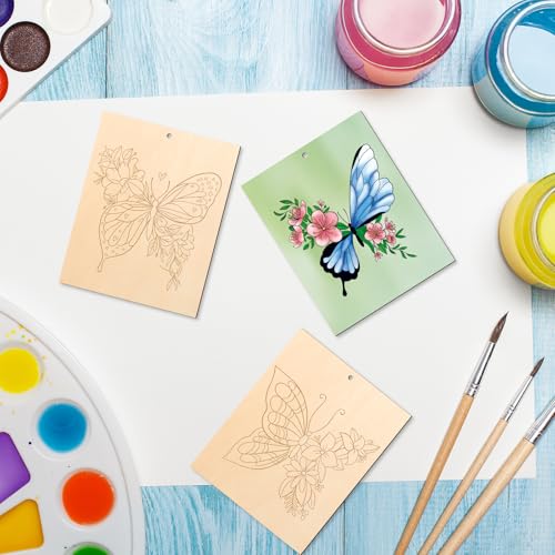 10 Pieces Large Spring Butterfly Unfinished Wood Crafts to Paint for Adults