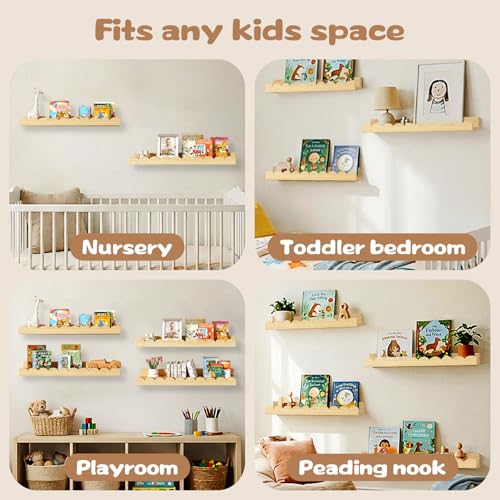 Nursery Floating Shelves for Kids Room (4 Count)