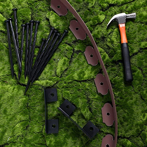 148FT 2 Inch Tall Landscape Edging Kit with 70 Spikes 20 Connectors Plastic Garden Landscape Edge Border Flexible Landscaping Edging for Lawn Garden Yard Flower Bed