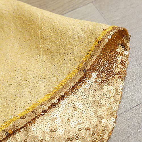 Tree Skirt 48 Inch Gold Christmas Tree Skirt Sequin Tree Skirt for 6ft Tree Glitter Gold Christmas Decorations