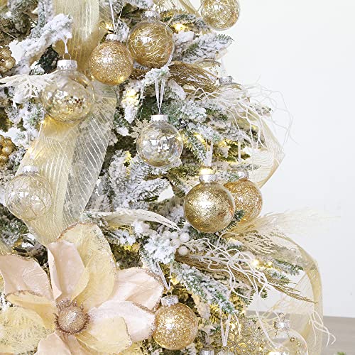 20 Pack Clear Christmas Ball Ornaments with Fillers (20 Count)