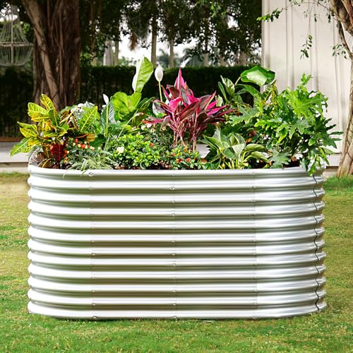 8x4x3ft Oval Galvanized Raised Garden Beds