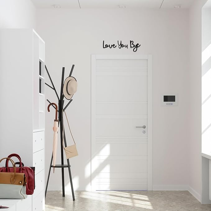 Dripykiaa Love You Bye Wood Sign Home Decor Boho Decor Wall Decor Express Love and Warm for Your Family Lovers Wall Art Gift Hallway Entryway Door Valentine Decorations for Home