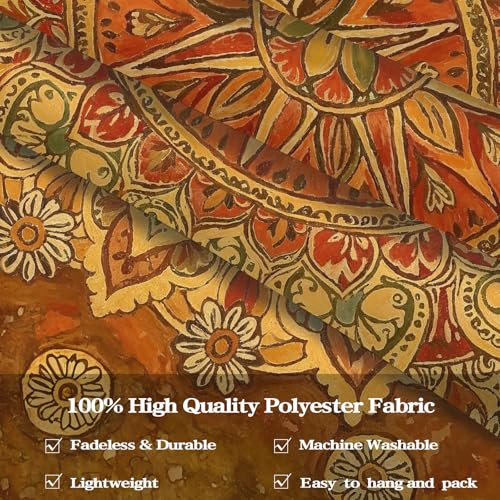 Floral Mandala Tapestry Boho Tapestry for Bedroom Brown Tapestries Wall Hanging Living Room Wall Art and Home Decor 60x80