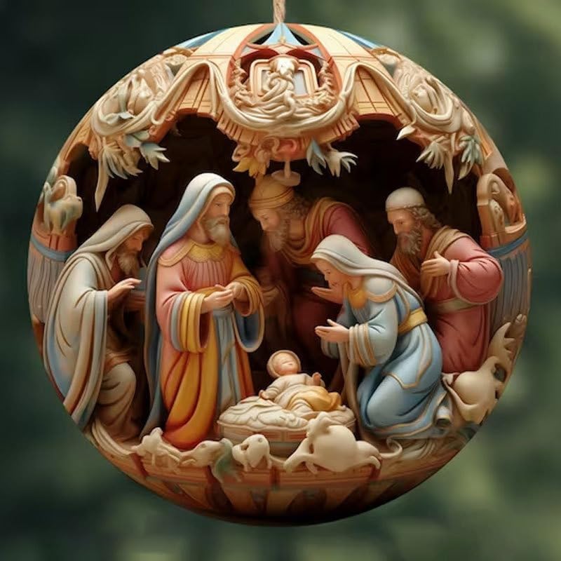 6 Pack Nativity Scene Ornaments (6 Count)