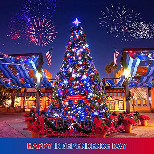 200 LED 66ft Red White and Blue Lights Outdoor Plug in