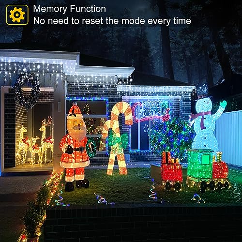 White Christmas Lights Outdoor 99ft 1216LED Icicle Lights Twinkle Xmas