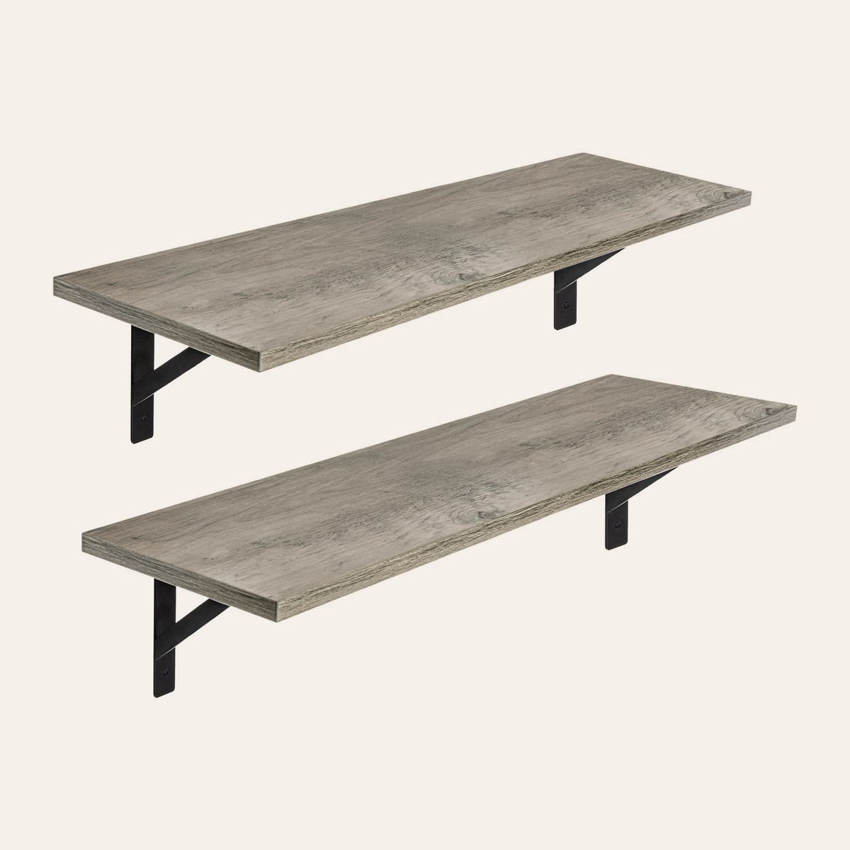 Wall Shelves 23.6" Long Floating Shelves with Metal Brackets (2 Count)