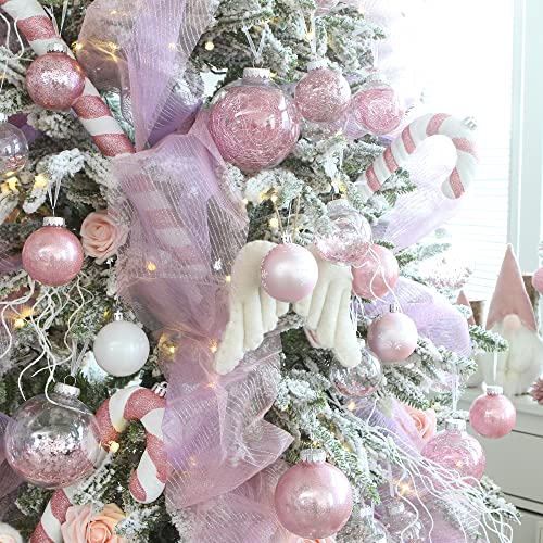 24 Pack Clear Christmas Ball Ornaments with Fillers (24 Count)