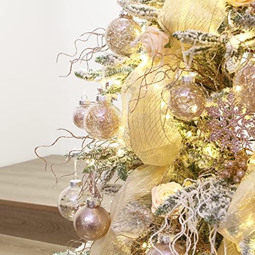 48 Pack Assorted Clear Christmas Ball Ornaments (48 Count)