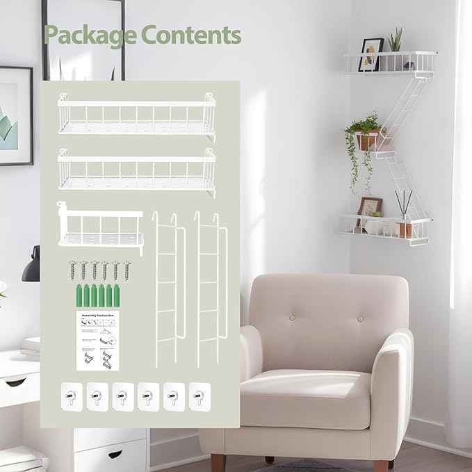 Fire Escape Wall Shelf White - Modern New York City Wall Decorative Display Ladder Floating Shelves for Bedroom, Home Décor, Action Figure Display (2.5-Tier)