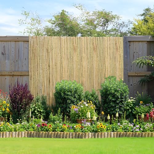 Natural Rolled Bamboo Fence (32 Sq Ft)