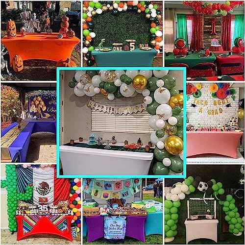 4FT Black Table Cloth for Rectangular Spandex Table Cover