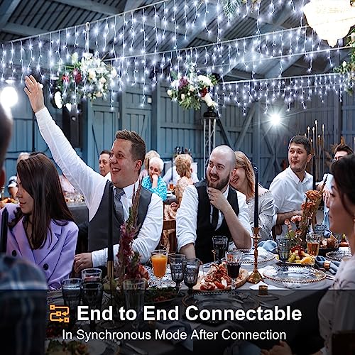 White Christmas Lights Outdoor Icicle lights for Outside 66ft 640 LEDs