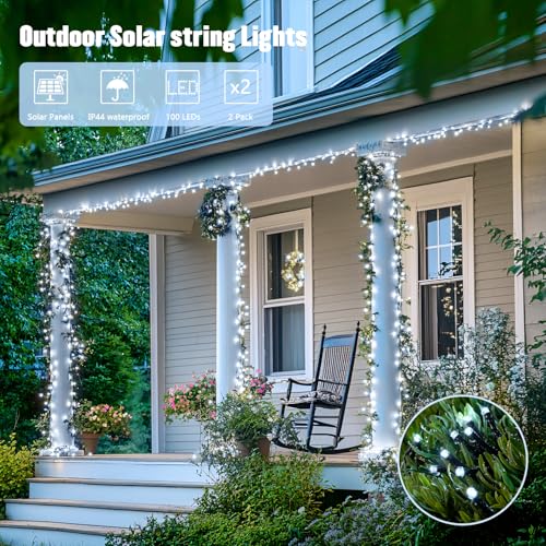2 Pack Solar String Lights Outdoor (2 Count)