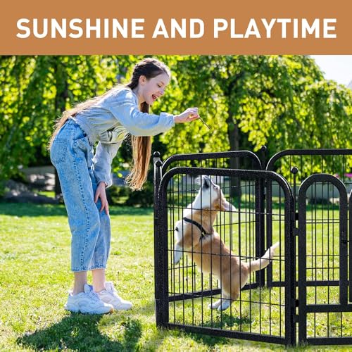 Metal Dog Playpen 32in H 32 Panels Heavy Duty Dog Fence