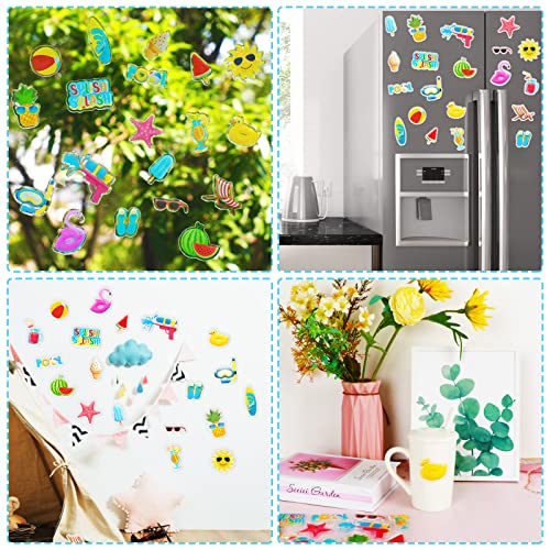 20 PCS Beach Ball Party Thick Gel Clings Summer Pool Window Gel Clings Decals Stickers for Kids Toddlers and Adults Home Airplane Classroom Nursery Summer Beach Holiday Party Supplies Decorations (20 Count)