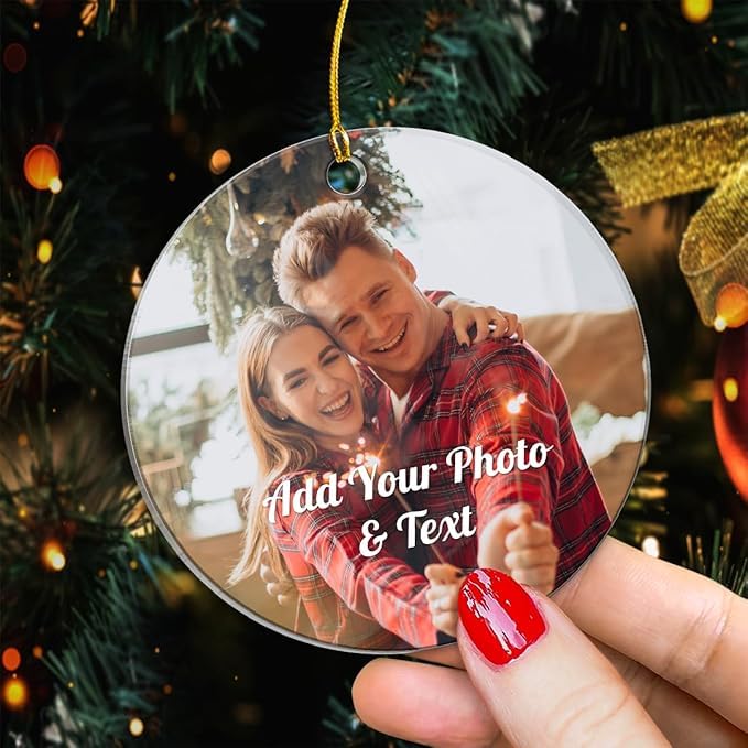 Personalized Custom Photo Round Acrylic Ornaments