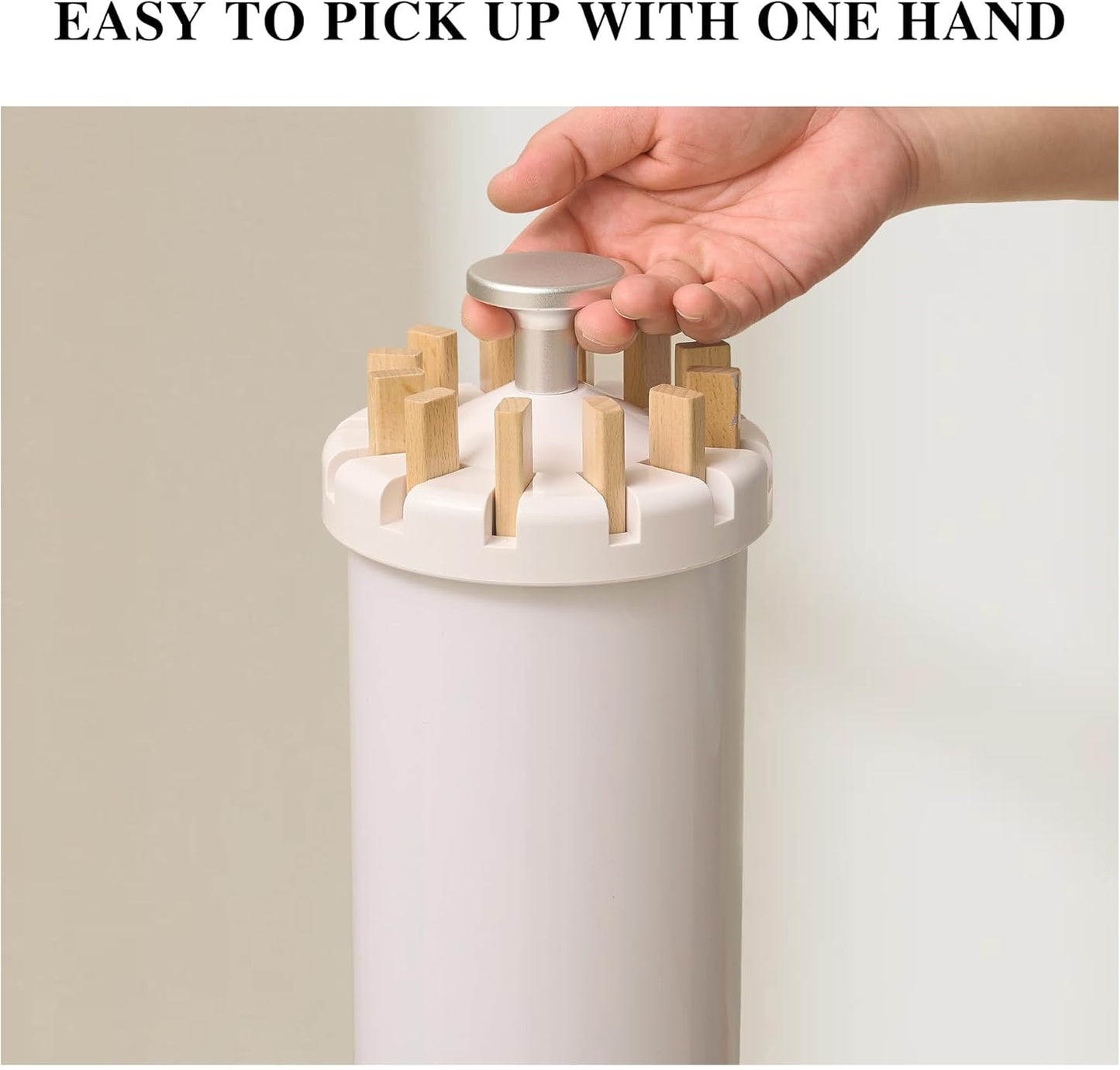 LEQ Drying Rack Portable,Foldable Drying Rack Clothing with 12 Wood Drying Arms, Standing Laundry Hanger Rack Round Collapsible & Portable Handle for Laundry Room, Balcony, Bedroom, RV - NestledHome