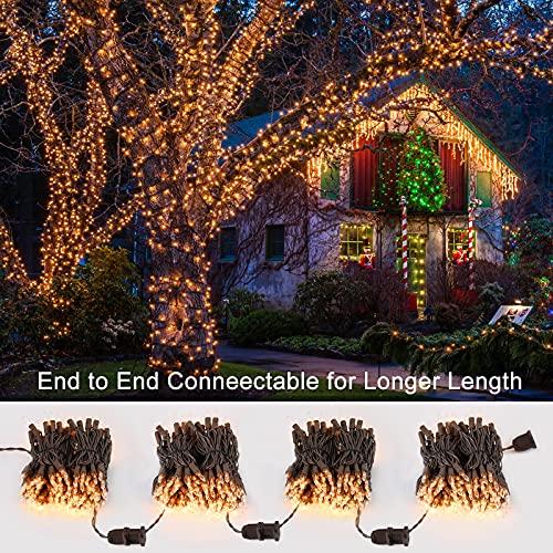 White Incandescent Mini Christmas Tree Lights 100 Count Brown Wire