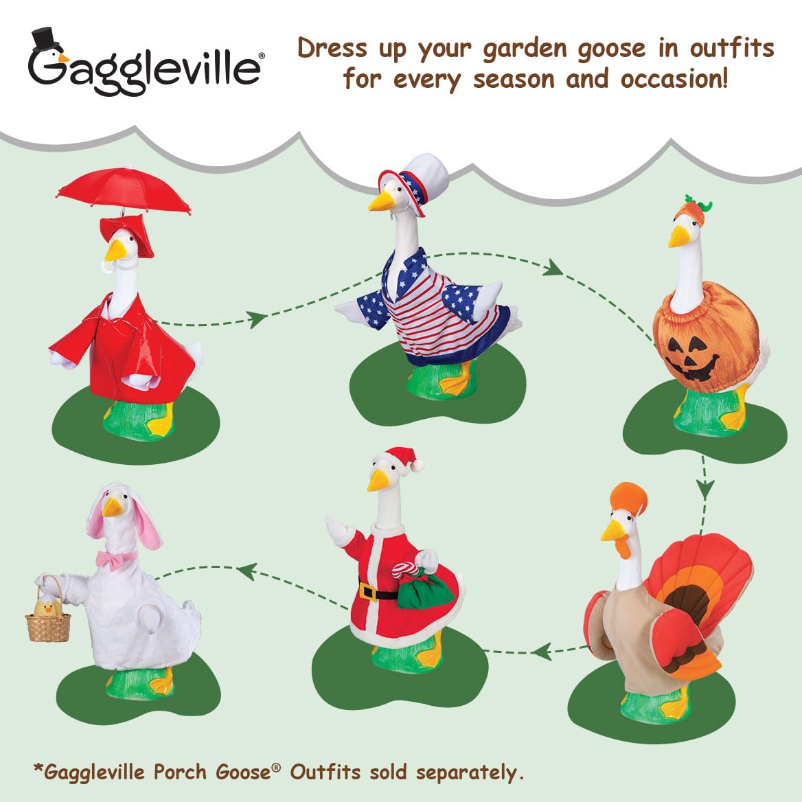 Official Gaggleville Porch Goose Baby Statue