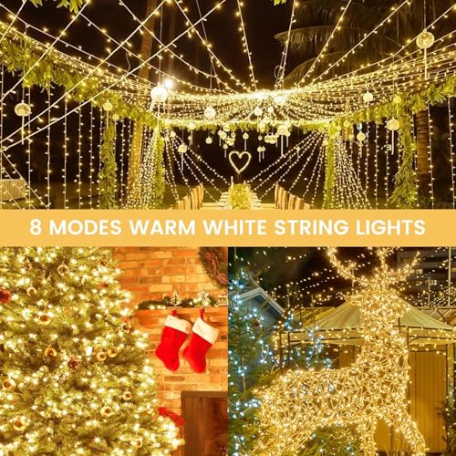 4 Pack 400 LED Battery Operated String Lights
