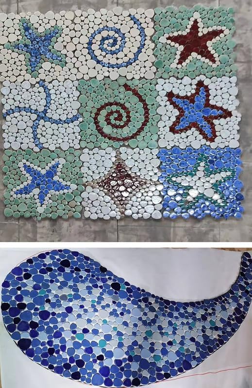 PINUO&KE 0.99 lb Mosaic Tiles for Crafts Bulk, Mosaic Ceramics Pieces for Garden Crafts Kits DIY Mosaic Art Decor