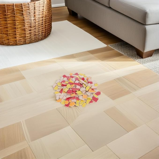TEHAUX Mosaic Ceramic Fragments Craft Tiles Broken Tiles for Mosaics DIY Porcelain Pieces Unique Art Easy Maintenance
