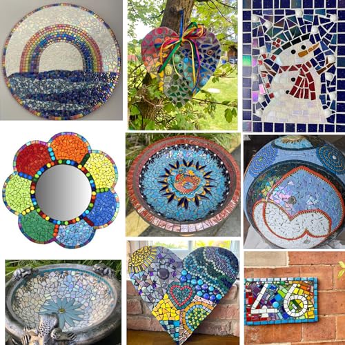 Iridescent Cobalt Blue Glass Mosaic Tiles for Crafs Bulk (7.05 Ounce)