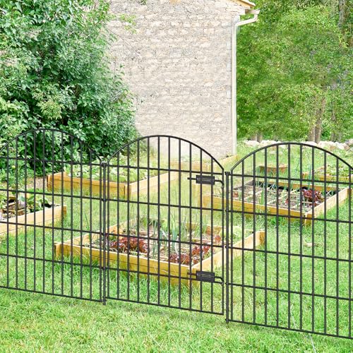 Metal Garden Fence with Gate 36 in x 23.3 ft