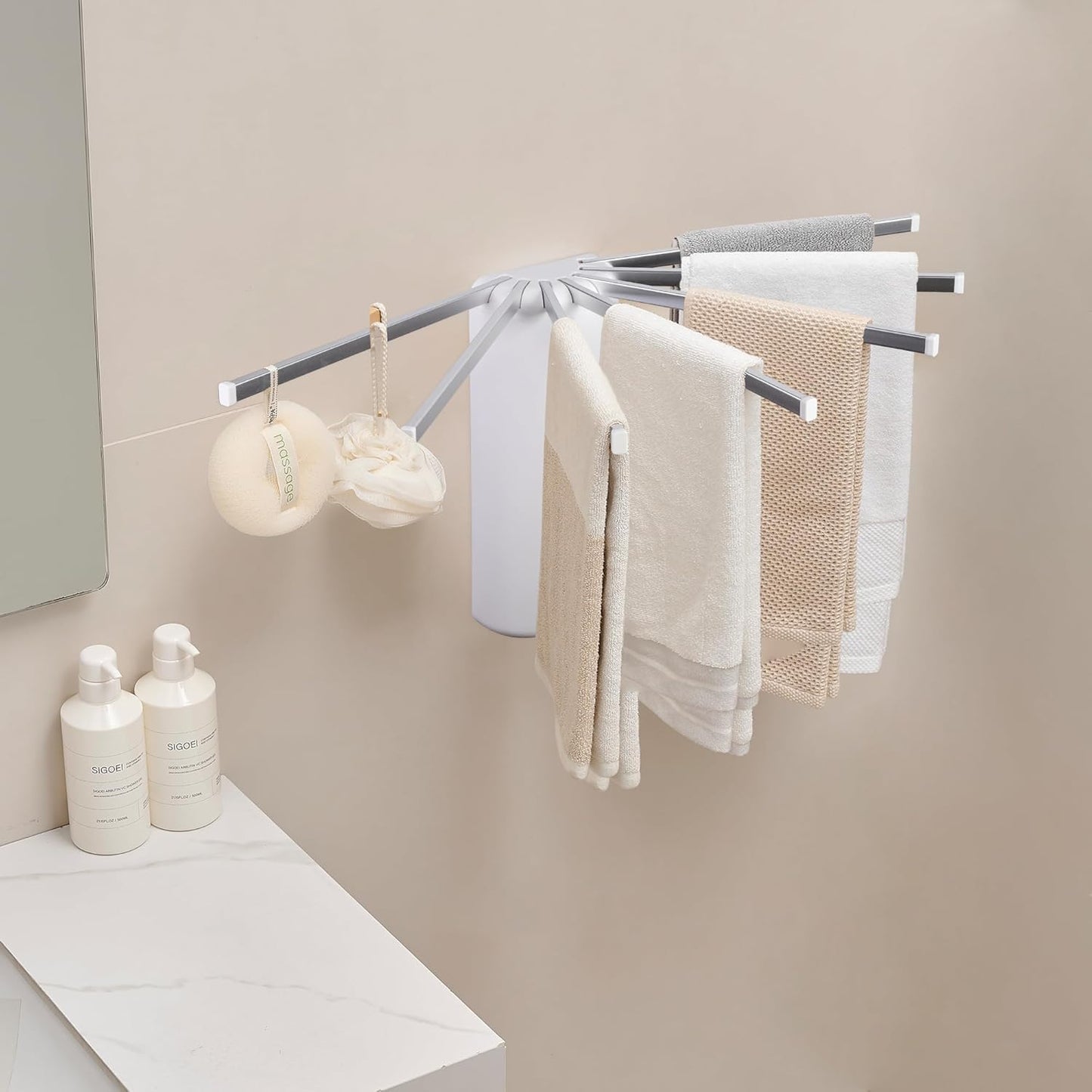 Wall Mounted Clothes Drying Rack - Foldable Tripod, Over The Door Rack for Laundry Bedroom, Household Aluminium - NestledHome