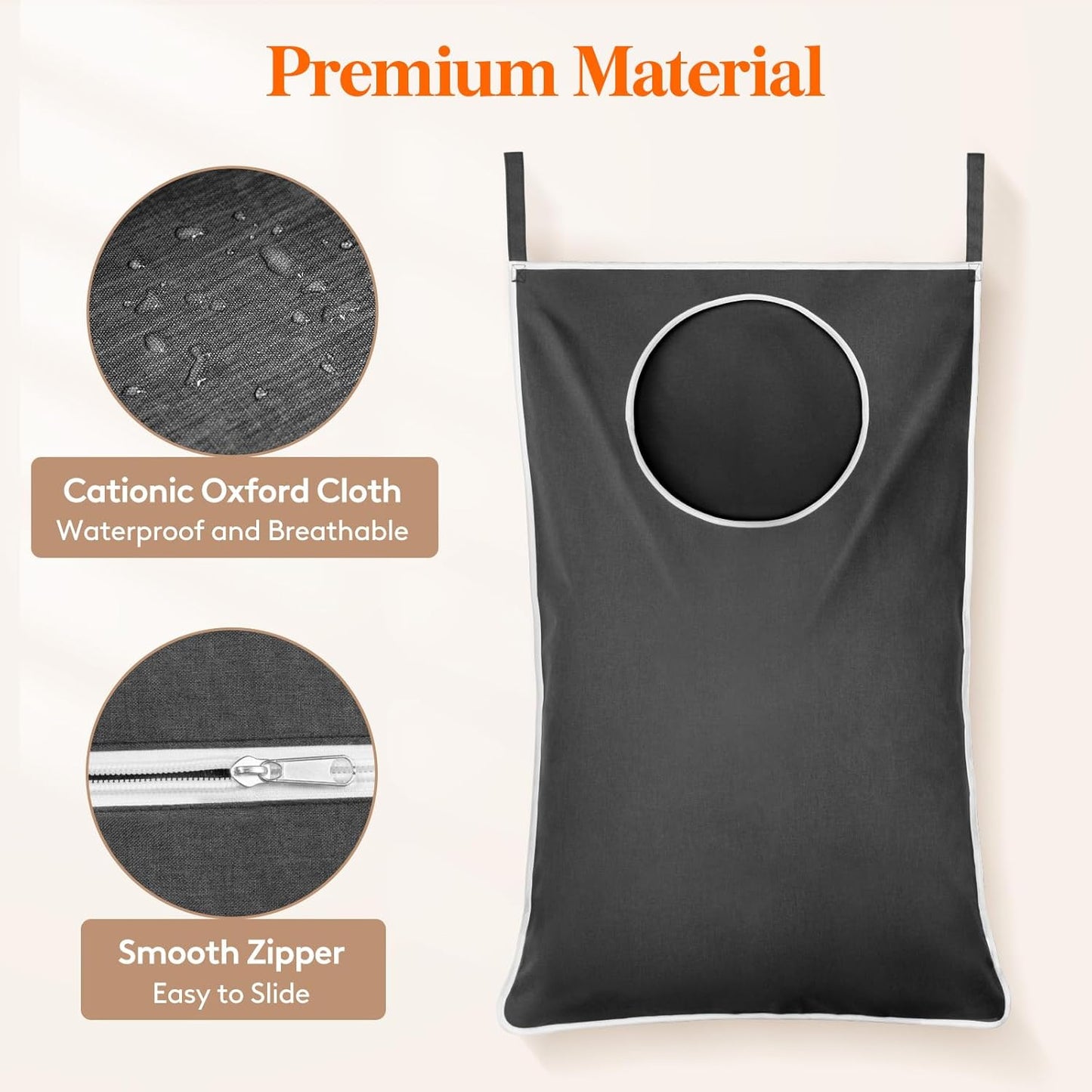 Lifewit 2 Pack Over Door Laundry Hamper, Large Collapsible Hanging Laundry Hamper, Hanging Laundry Basket Bag for Bathroom Bedroom Dirty Clothes Storage Organizer, Dark Gray - NestledHome