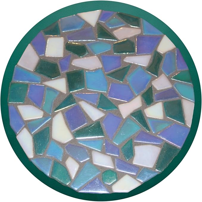 Irregular Glass Mosaic Tiles Bulk 500g Glossy and Iridescent Mosaic Glass Tiles for DIY Projects and Arts and Crafts Solid Colors and Mixes (Iridescent Ivory)