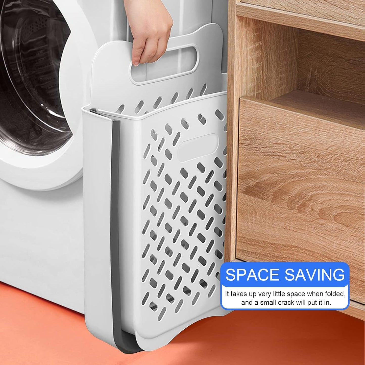 Laundry Basket Hamper,Hanging Wall Collapsible Laundry with Handle,Space-Saving Foldable Storage Dirty Washer Organizer Bin Multi-function Container Waterproof Durable,Set of 2(XL&M) - NestledHome