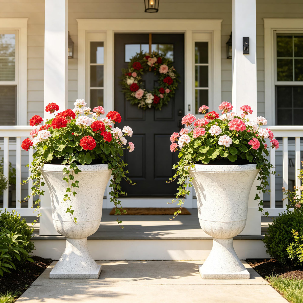 Autodaya 22" Large Urn Outdoor Planters Set of 2 (2 Count)