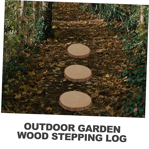 HANABASS 2pcs Wooden Garden Stepping Stones Outdoor for Decorative Walkway DIY Stepping Stone Kit