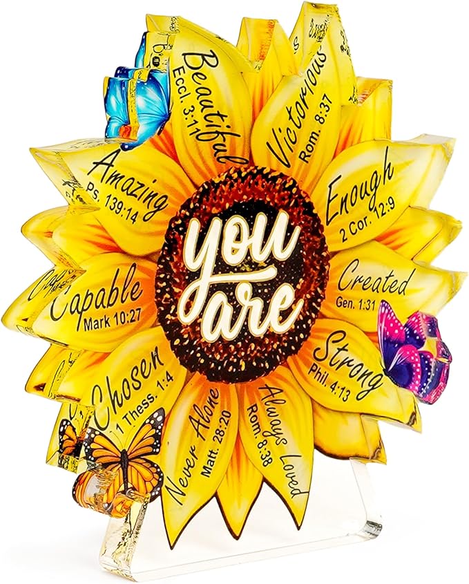 Mothers day Mom Gifts - Christian gifts for women Mothers Day Sunflower Decor with Bible Verses Gift for Women, Faith-Based Inspirational Gift for Friends, Mom, Sister, Girl, Coworker, Christian