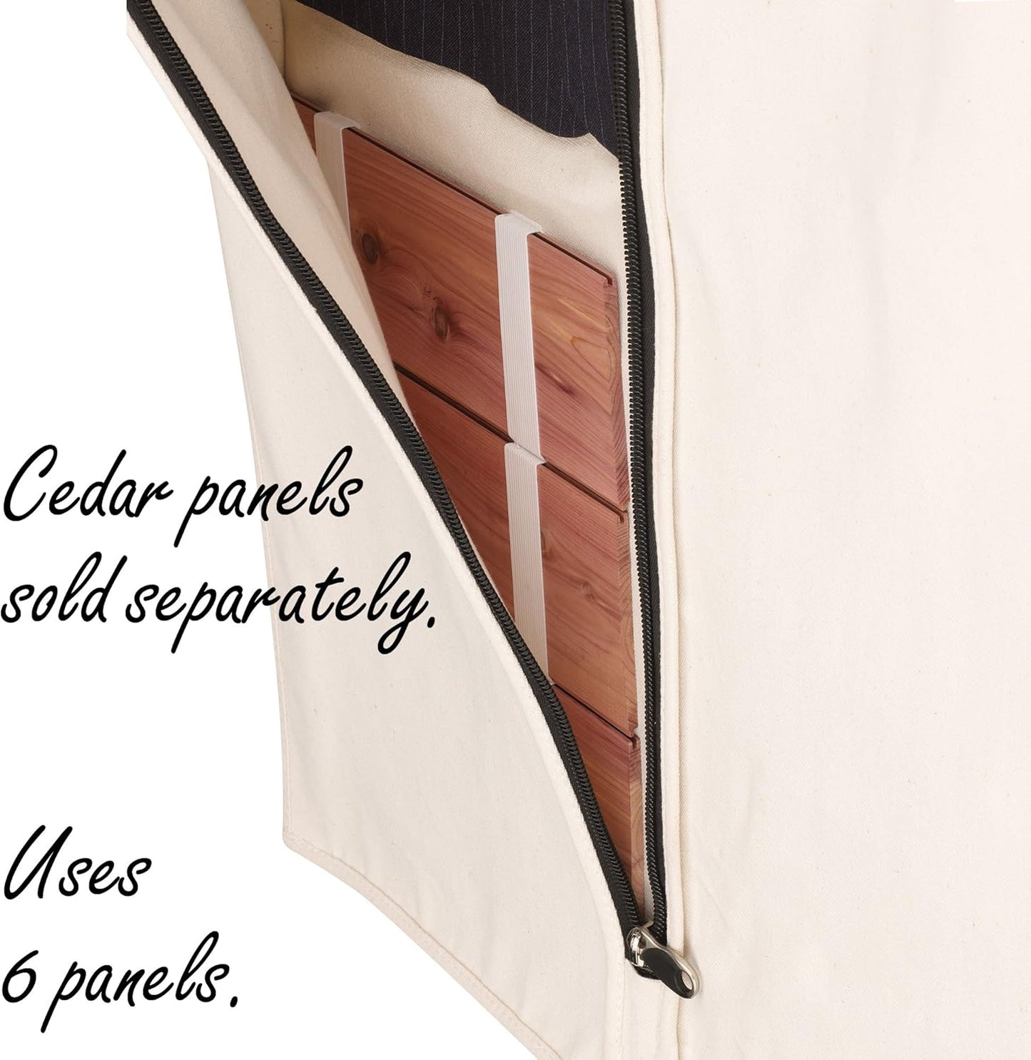 Household Essentials 3392-1 Cedarline Collection Hanging Garment Bag | Dress and Suit Protector | Natural Cotton Canvas,Off-White - NestledHome