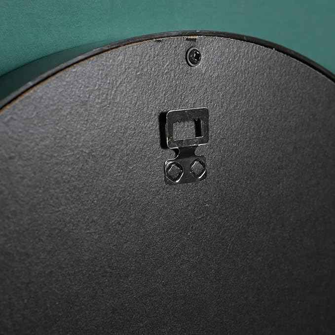 Funerom Oval Bathroom Mirror Bedroom Mirror wall Mirror (Black, 15.2" L x 13.2" W)