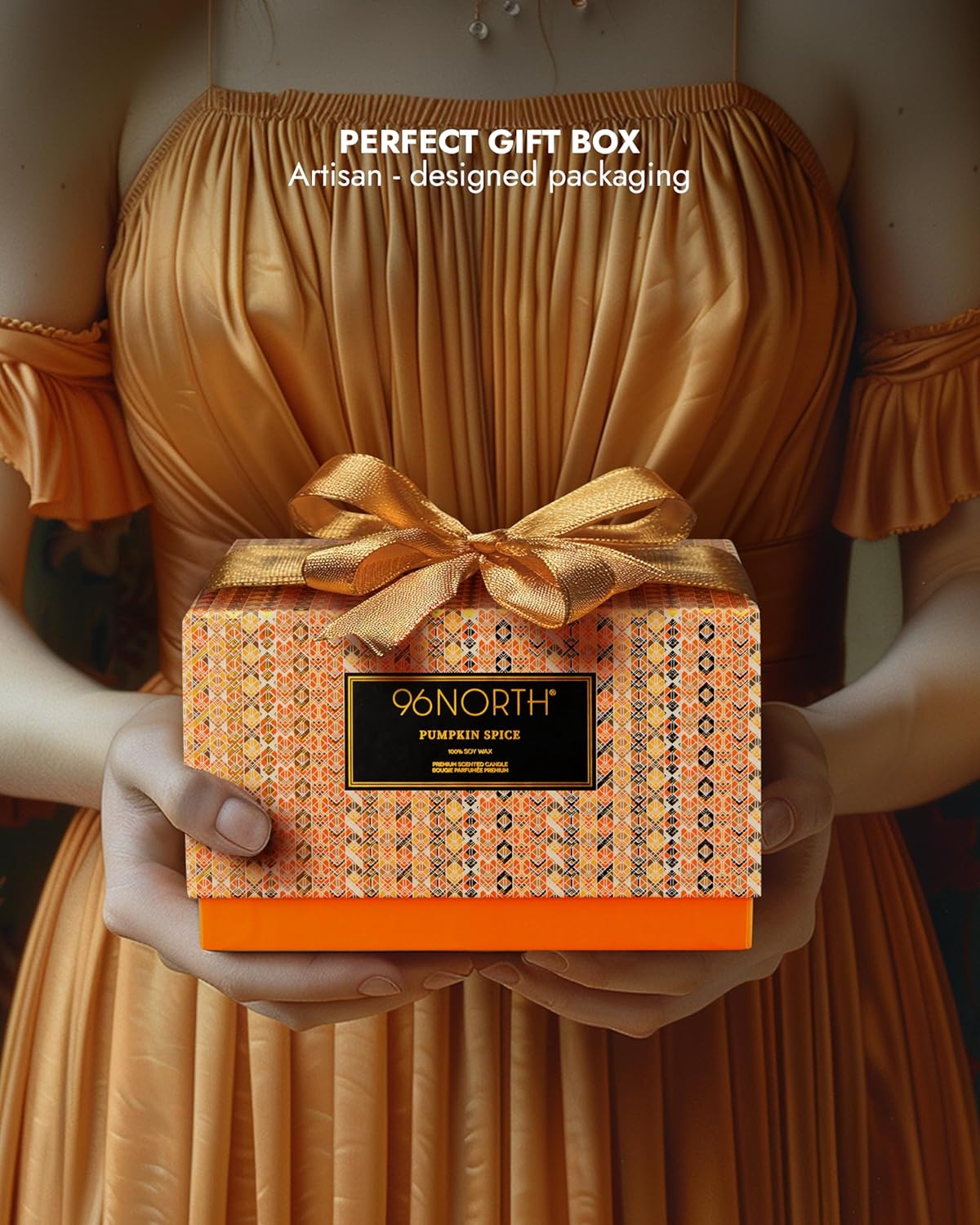 96NORTH Luxury Pumpkin Soy Candle | Large 3 Wick Jar Candle | Halloween & Fall Decor | Up to 40 Hours Burning | 100% Natural Soy Wax | Relaxing Aromatherapy Candle | Halloween Fall Candle Gift - NestledHome