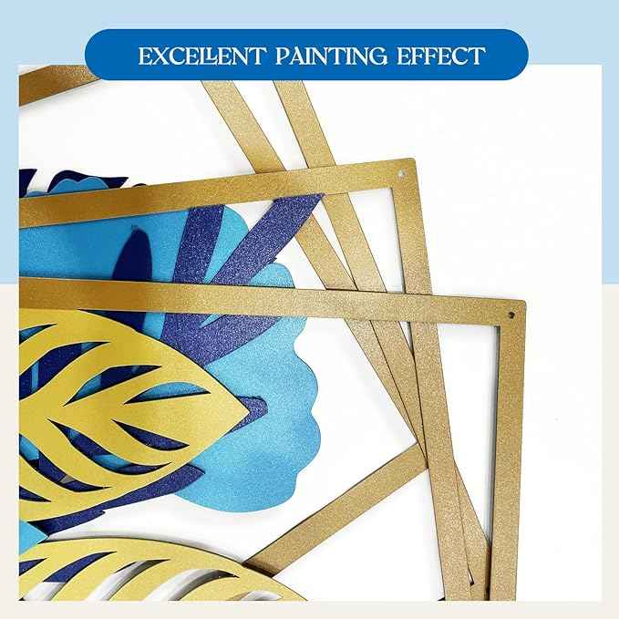 Glamativity Large 4 Pcs Colorful And Black Double-Sided Gold Leaf Metal Wall Art, 22.5 x 15.7'' Botanical Abstract Wall Décor Metal Leaf with Frame, 3D Textured Sculptures, Modern Wall Art With Ginkgo Biloba Design for Living Room Bedroom Bathroom Stud...