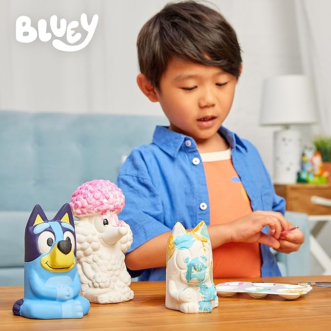 Bluey Paint Your Own Ceramic Stepping Stone Kit, Measures 7 Inches, Includes Acrylic Paints & Paintbrush