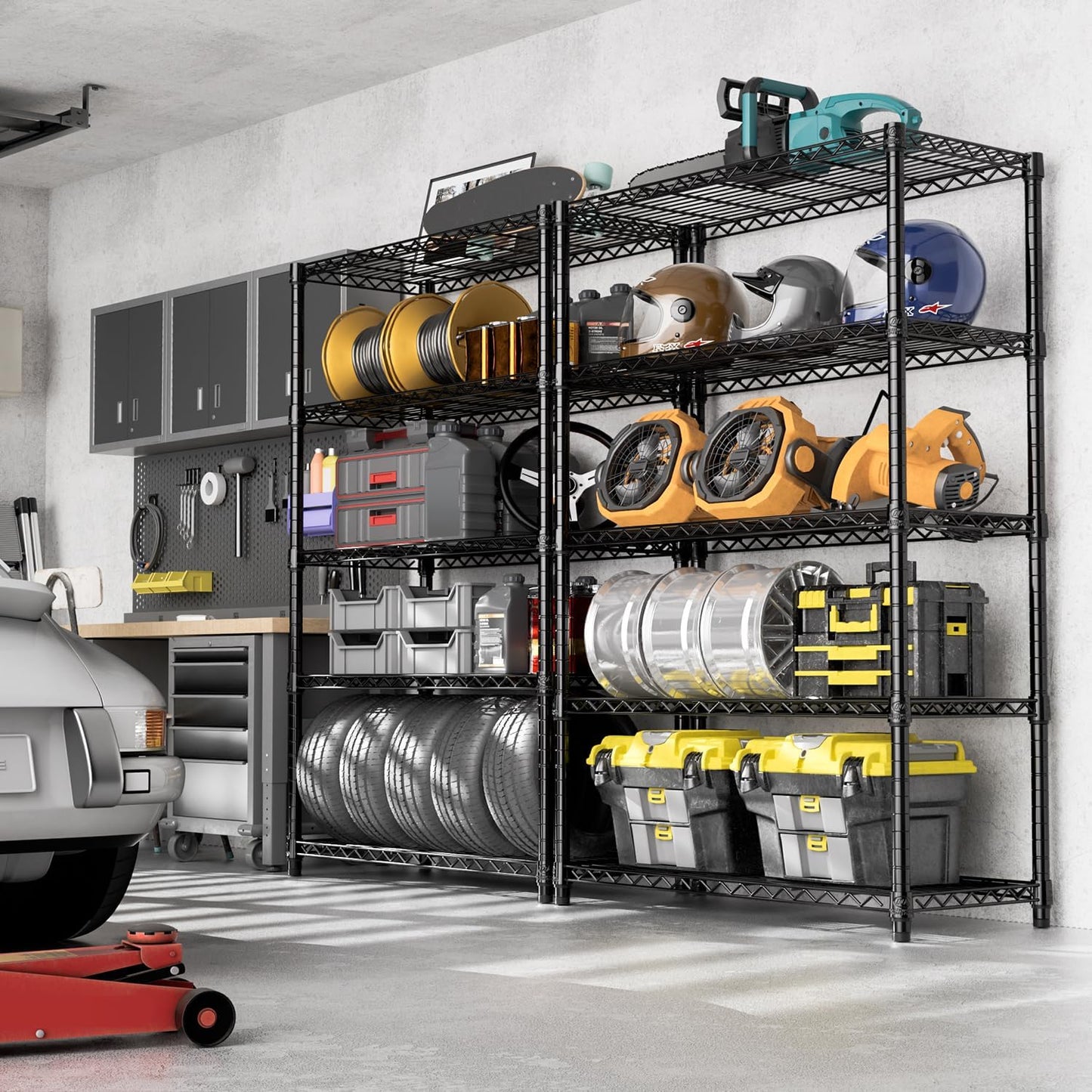 1750 lbs Steel Storage Shelving 5-Tier Utility Shelving Unit Steel Organizer Wire Rack for Home,Kitchen,Office,Garage, 1750 LBS Capacity 17.7" D x 47.2" W x 72.3" H - NestledHome