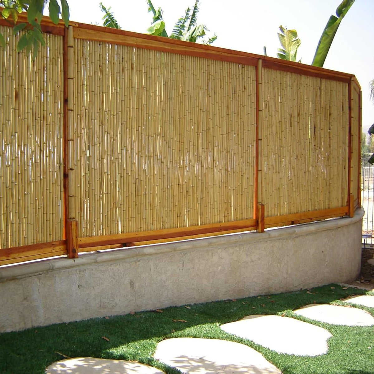 Natural Bamboo Fencing Decorative Rolled Fence Panel 1 in D x 2 ft H x 8 ft L