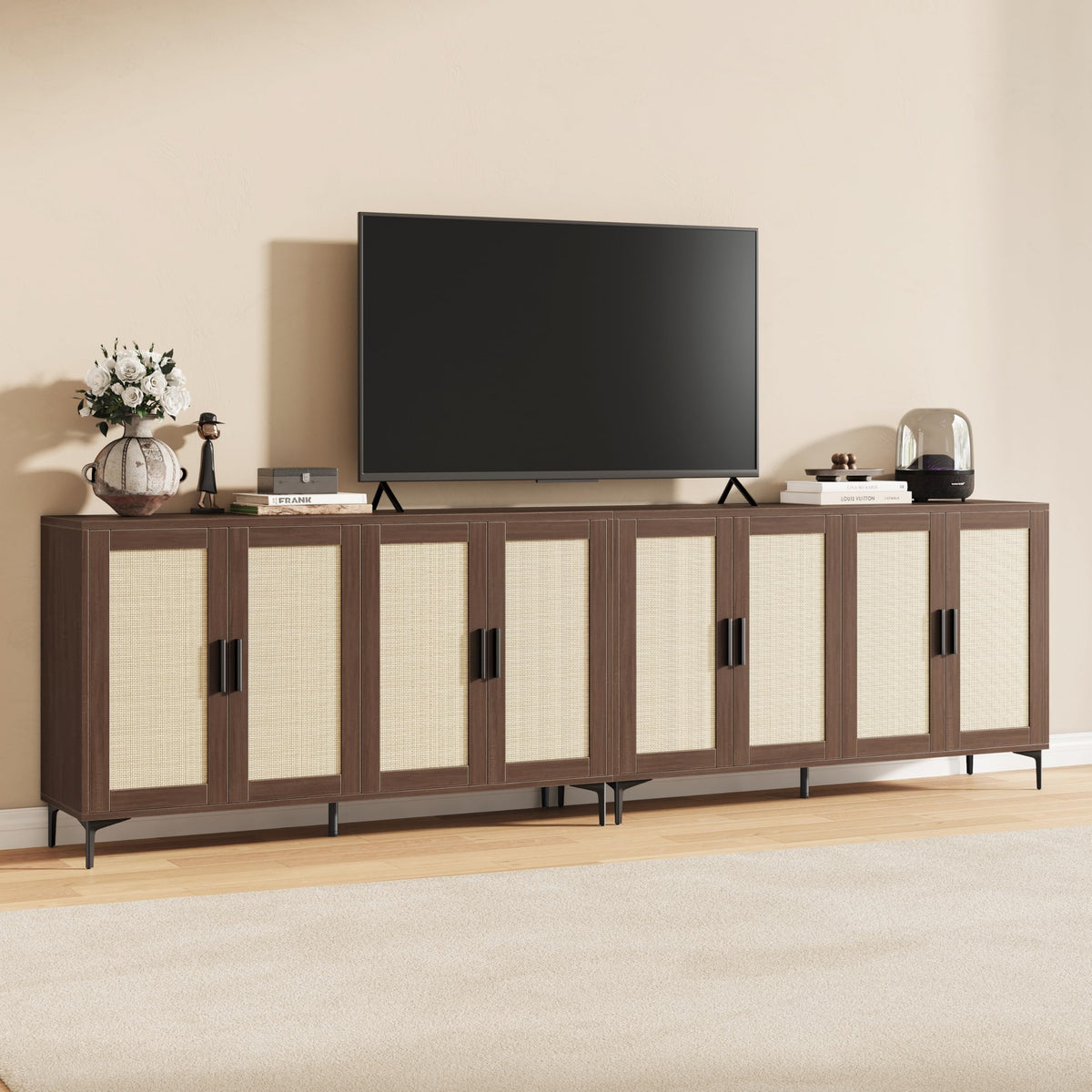 48" Rattan Buffet Cabinet with Storage