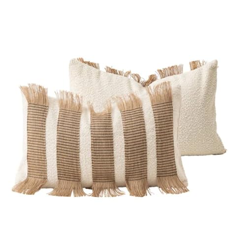 Handwoven Jute Cotton Striped Pillow Covers