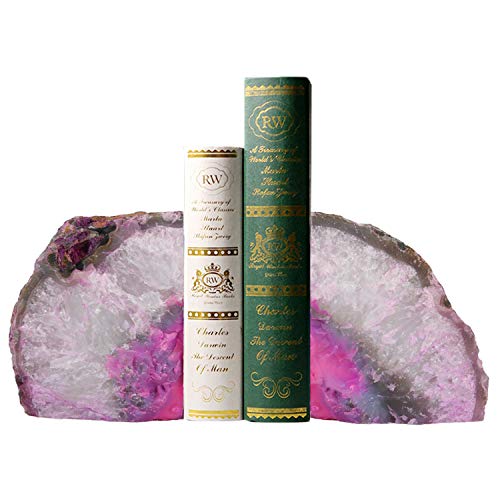 Agate Bookend Decorative Office Bookend Heavy Duty Unique Geode Bookends Nature 1 Pair