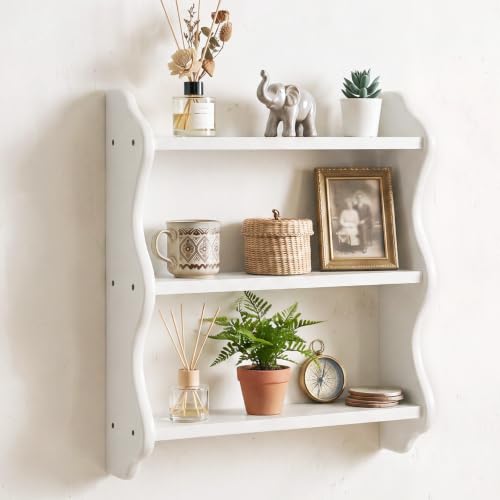 3 Tier Solid Wood Wall Shelf