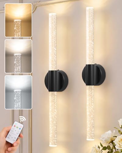 Modern Battery Operated Wall Sconces Set of Two